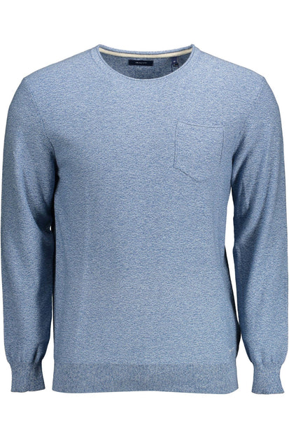 Light Blue Cotton Men Sweater