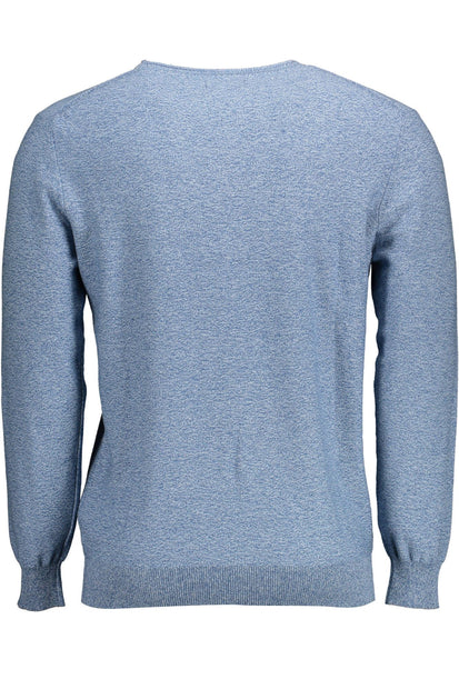 Light Blue Cotton Men Sweater