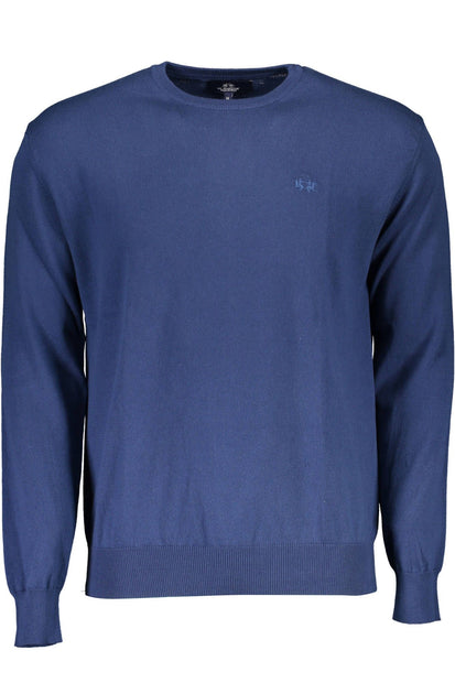 Blue Cotton Men Sweater