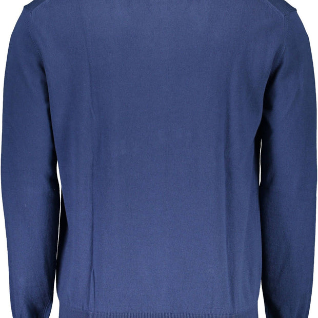 Blue Cotton Men Sweater