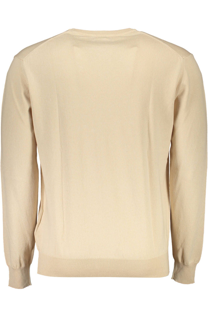 Beige Cotton Men Sweater