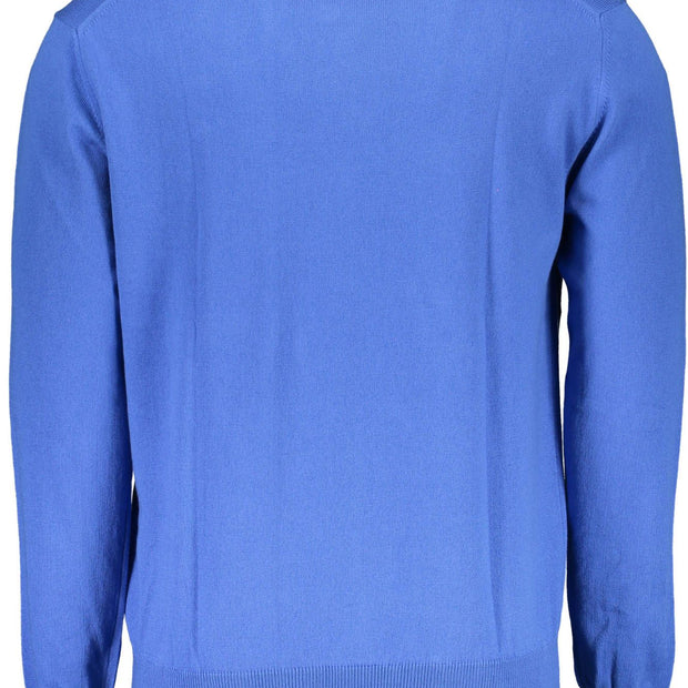 Blue Cotton Men Sweater