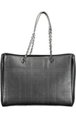 Black Polyester Women Handbag