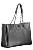 Black Polyester Women Handbag