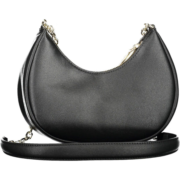 Black Polyester Women Handbag