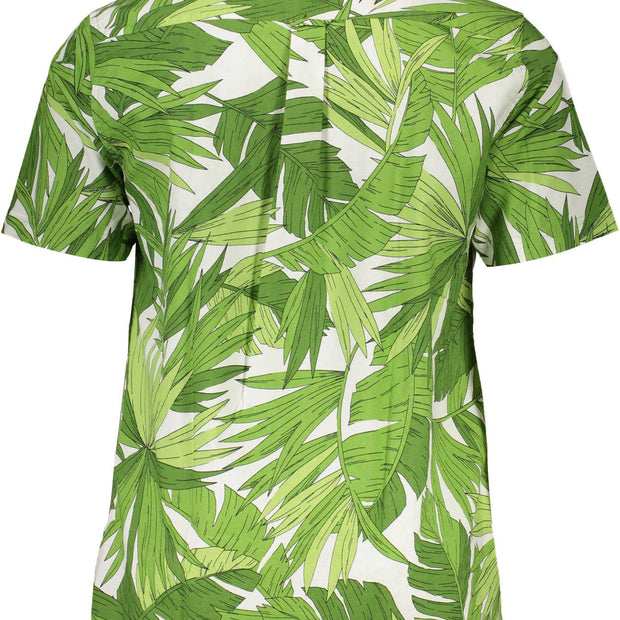 Green Cotton Men Shirt