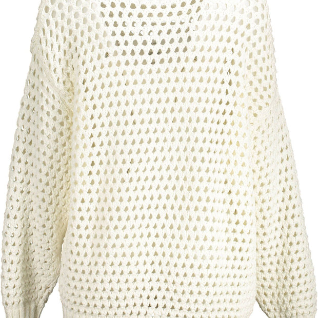 White Cotton Women Sweater