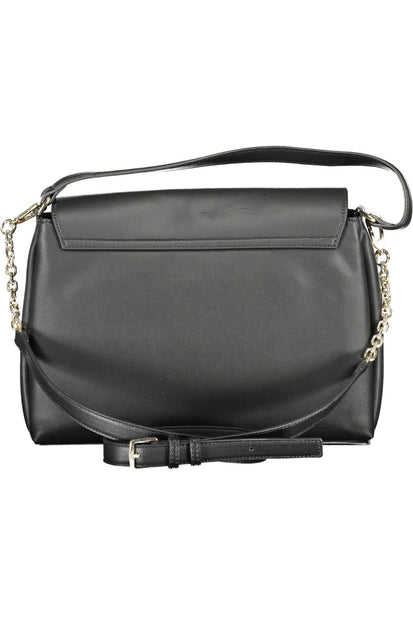 Black Polyester Women Handbag