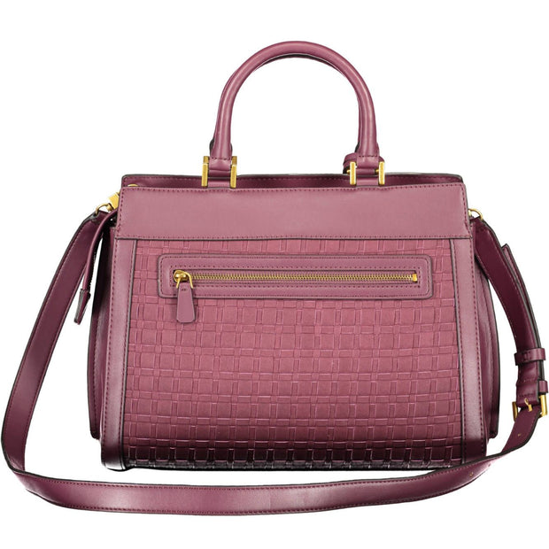 Elegant Purple Polyurethane Handbag