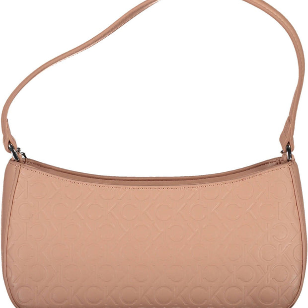 Pink Polyester Women Handbag