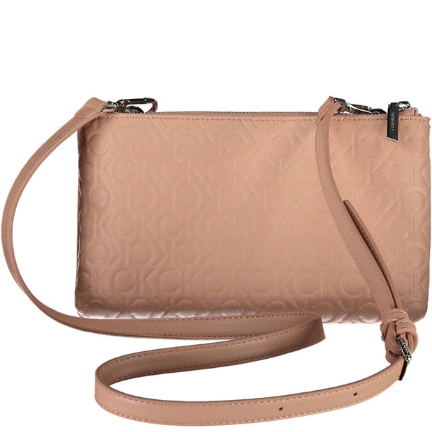 Pink Polyester Women Handbag