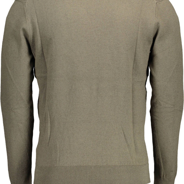 Green Cotton Men Sweater