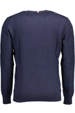 Blue Cotton Men Sweater