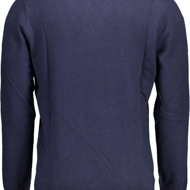 Blue Cotton Men Sweater