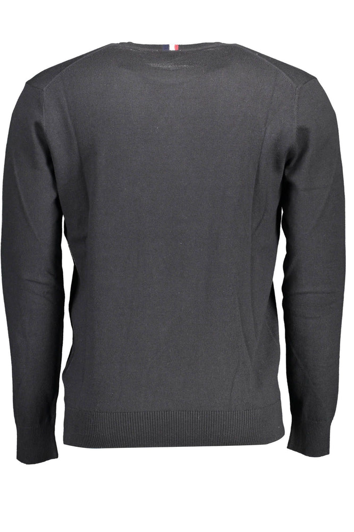 Black Cotton Men Sweater