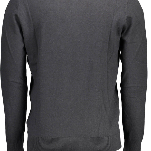 Black Cotton Men Sweater