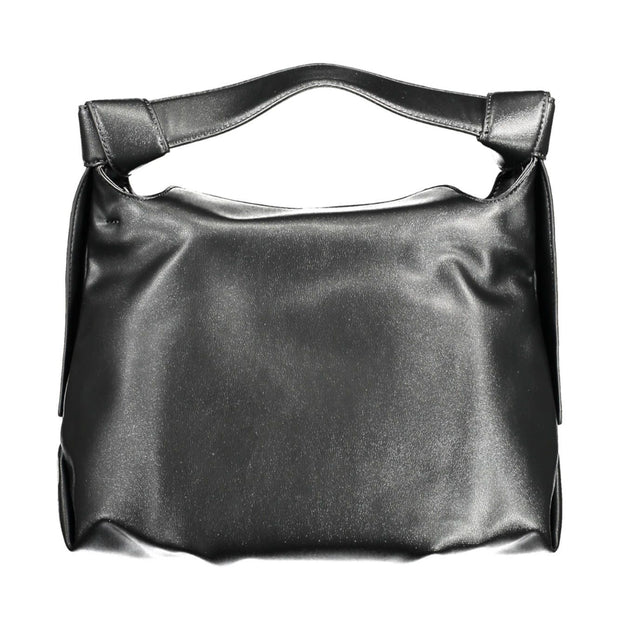 Black Polyester Women Handbag