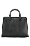 Black Polyester Women Handbag