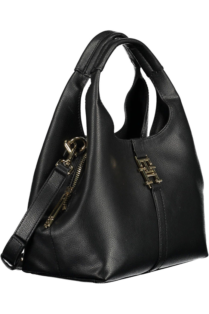 Black Polyethylene Women Handbag