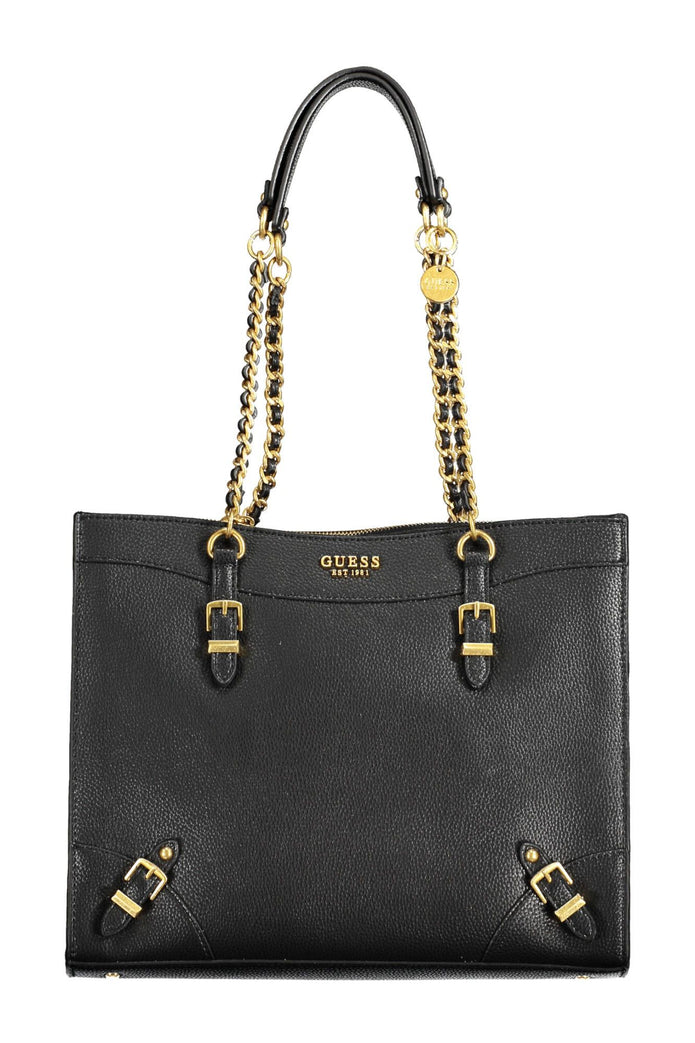 Black Polyethylene Women Handbag