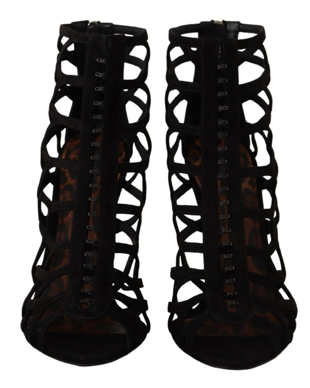 Black Suede Stiletto Heels Bette Sandals Shoes