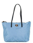 Portuna Medusa Medium Cornflower Blue Nylon Leather Tote Bag Purse