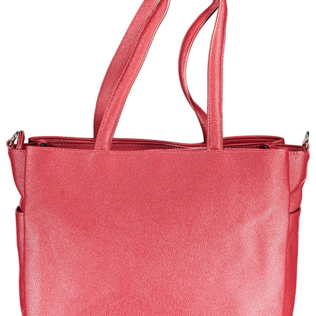 Red Polyethylene Women Handbag