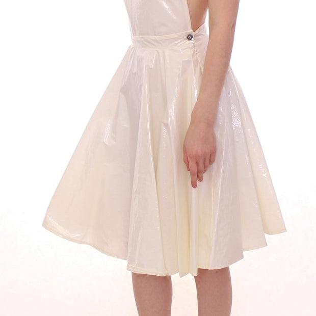 Elegant White Tea Halterneck Dress