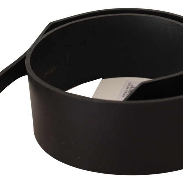 Chic Leather Fashion Belt with Silver-Tone Buckle