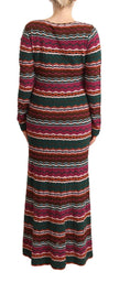 Multicolor Striped Long Sleeve Sheath Dress