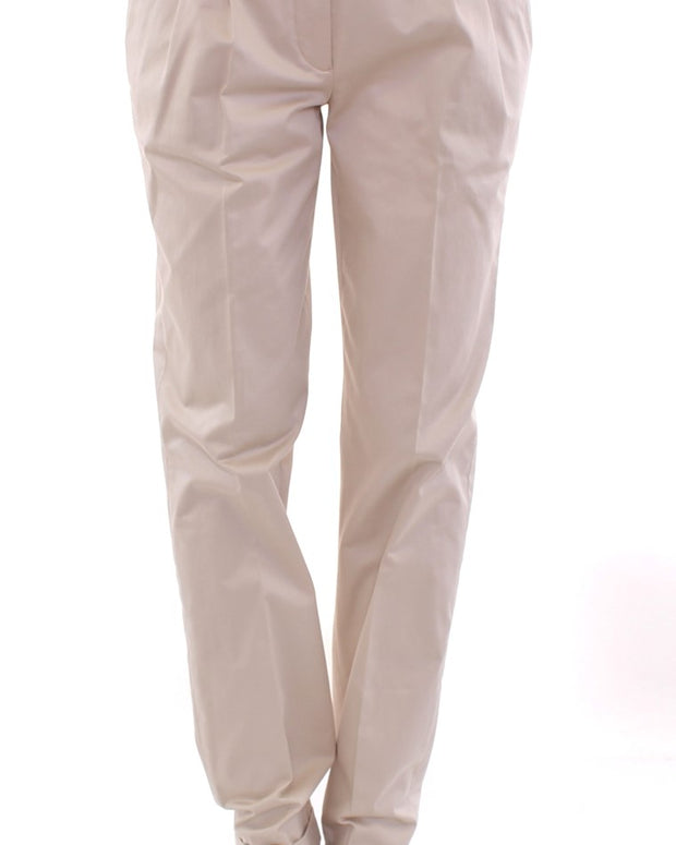 Beige Cotton Chinos Pants