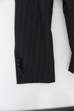 Gray Striped Slim Fit Wool Blazer