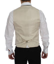 Beige Polka Dot Silk 2 Piece Blazer
