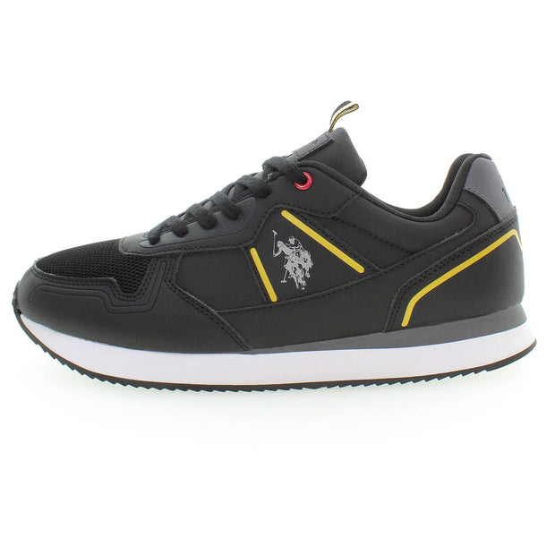 Black Polyester Men Sneaker