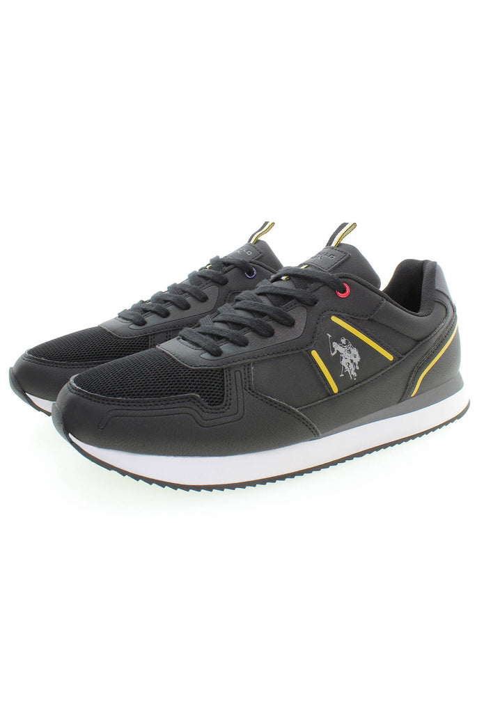 Black Polyester Men Sneaker