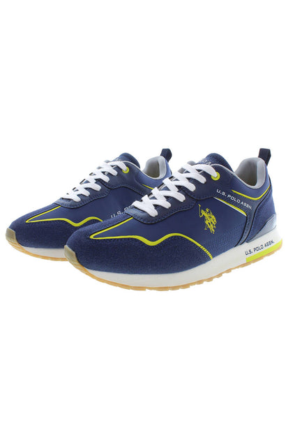 Blue Polyester Men Sneaker