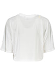 White Polyester Women T-Shirt