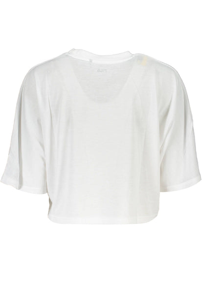 White Polyester Women T-Shirt