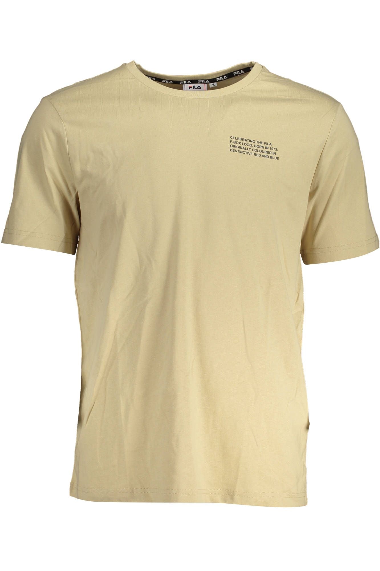 Beige Cotton Men T-Shirt