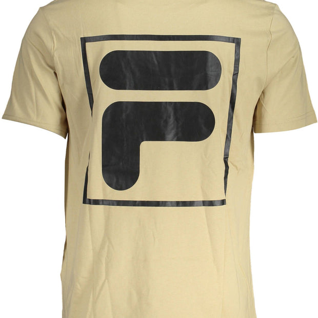 Beige Cotton Men T-Shirt