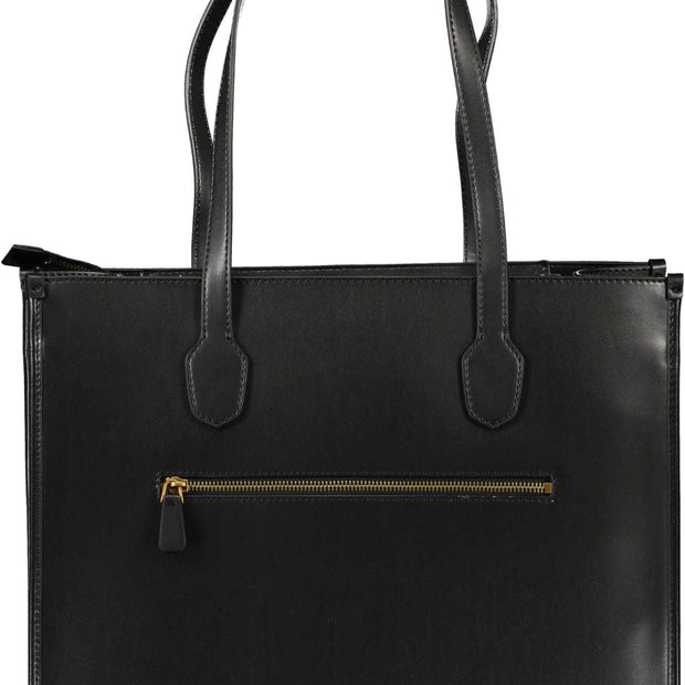 Black Polyethylene Women Handbag