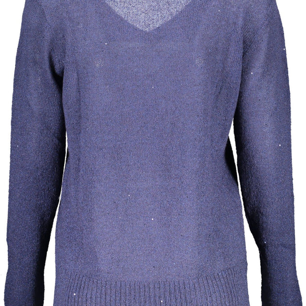 Blue Acrylic Women Sweater