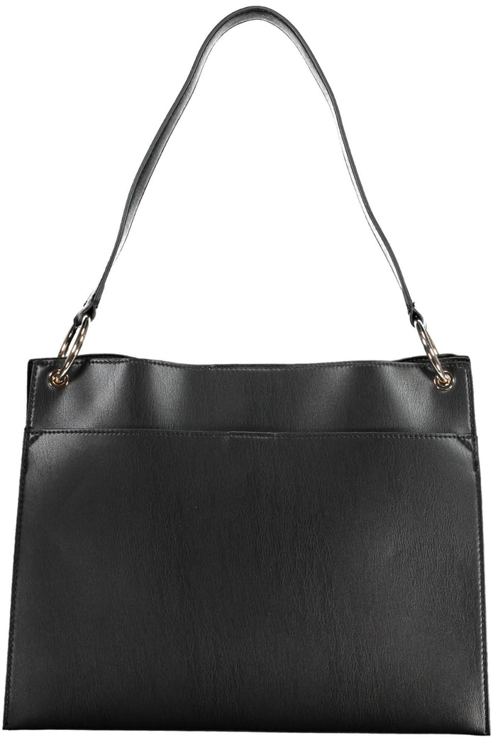 Black Polyethylene Women Handbag