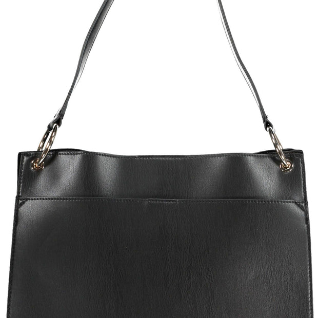 Black Polyethylene Women Handbag