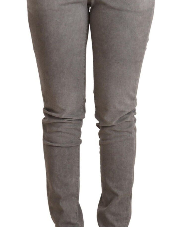 Light Gray Washed Cotton Slim Fit Denim Jeans