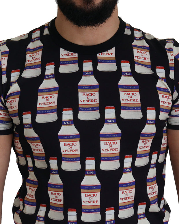 Black Bacio Di Venere Cotton Crew T-shirt