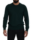 Green Cashmere Crewneck Pullover Sweater