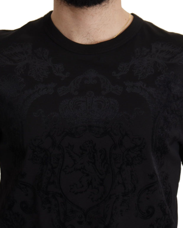 Black DG Baroque Cotton Crewneck T-shirt