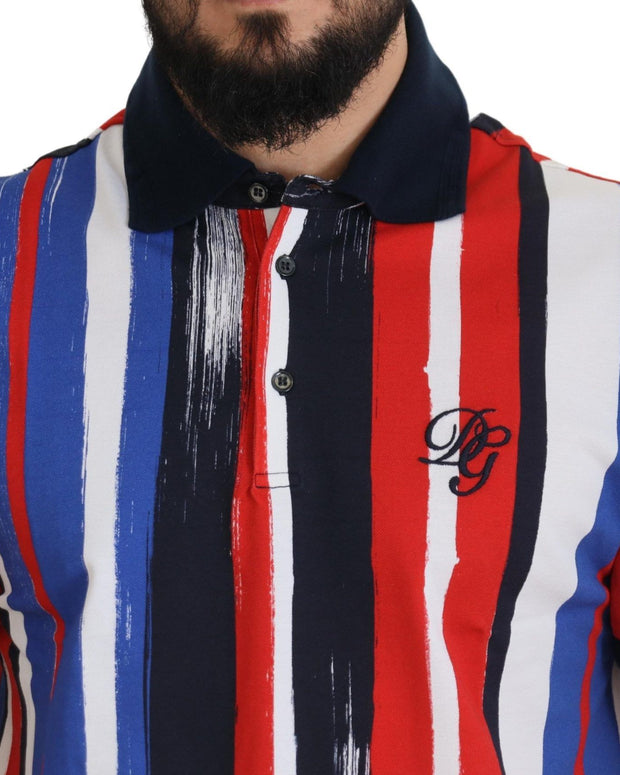 Multicolor Cotton Polo Top T-shirt