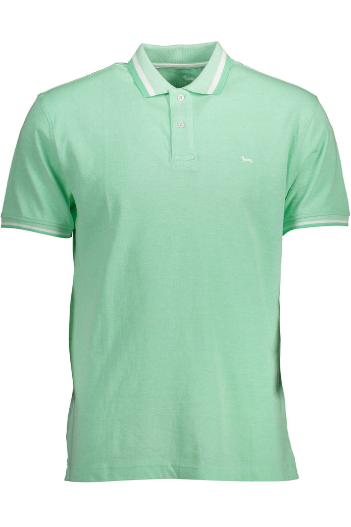 Green Cotton Men Polo Shirt